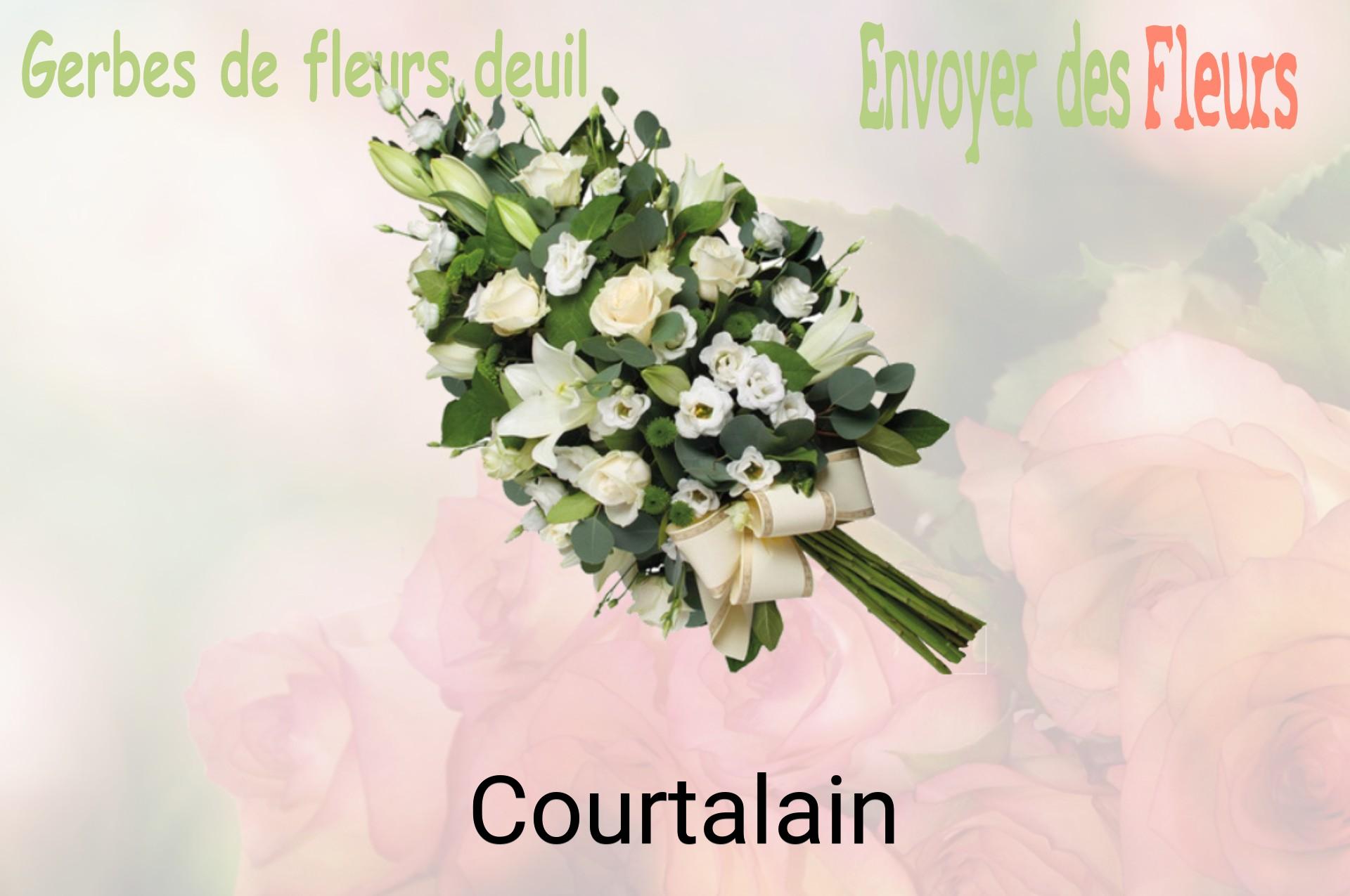 Gerbe de fleurs de deuil livrée à Courtalain